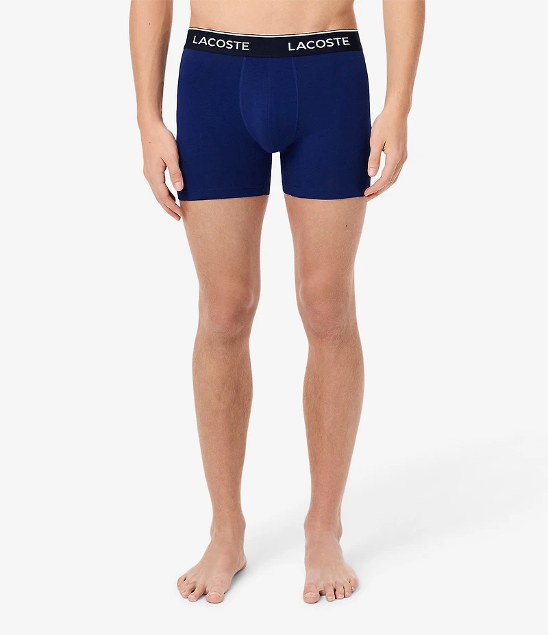 Lacoste Branded Waistband 5#double; Inseam Boxer Briefs 3-Pack