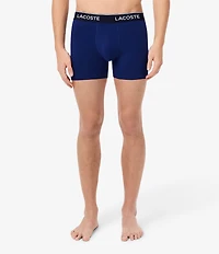 Lacoste Branded Waistband 5#double; Inseam Boxer Briefs 3-Pack