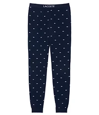 Lacoste Crocodile Pattern Jogger Pajama Pants