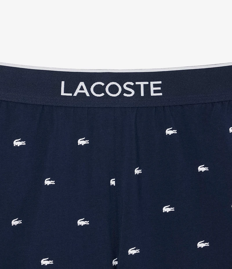 Lacoste Crocodile Pattern Pajama Shorts