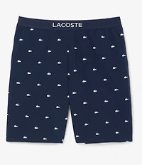 Lacoste Crocodile Pattern Pajama Shorts