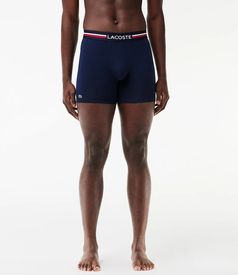 Lacoste French Flag 5#double; Inseam Boxer Briefs 3-Pack