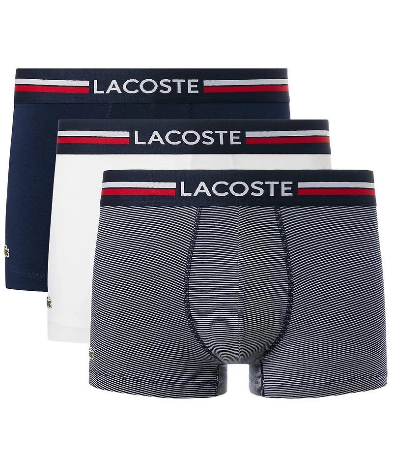 Lacoste #double;French Flag#double; Signature Trunks 3-Pack