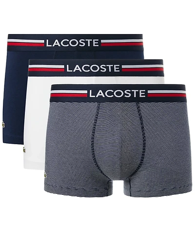 Lacoste #double;French Flag#double; Signature Trunks 3-Pack