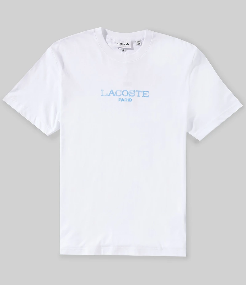 Lacoste Lacoste Paris Print Crew Neck Short Sleeve Stretch T-Shirt