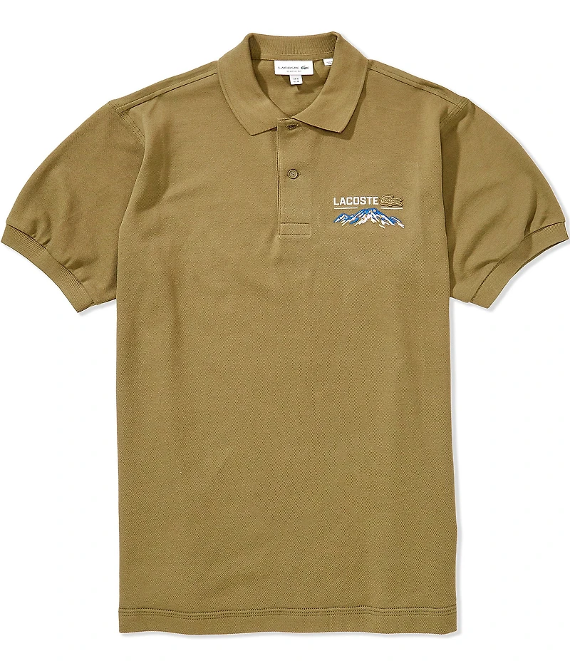 Lacoste Landscape Print Pique Short Sleeve Polo Shirt