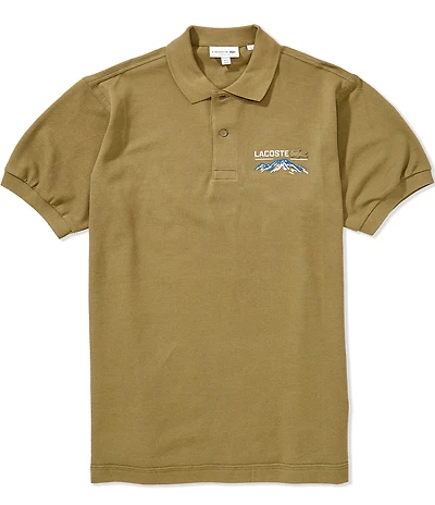 Lacoste Landscape Print Pique Short Sleeve Polo Shirt