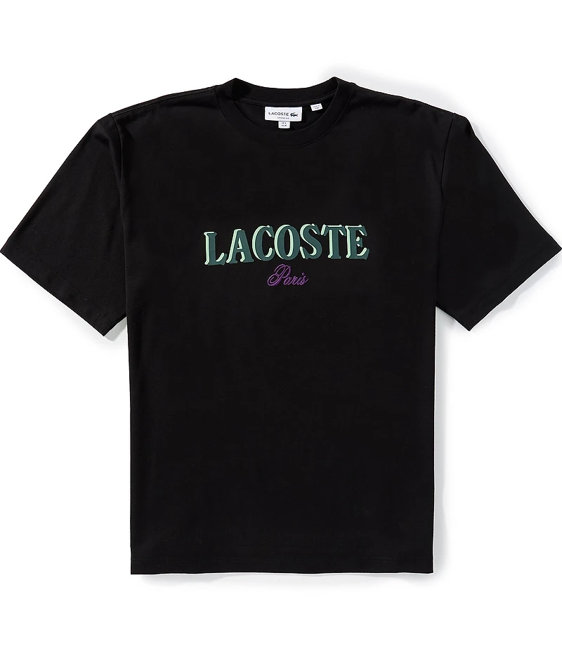 Lacoste Loose Fit Printed Short Sleeve T-Shirt