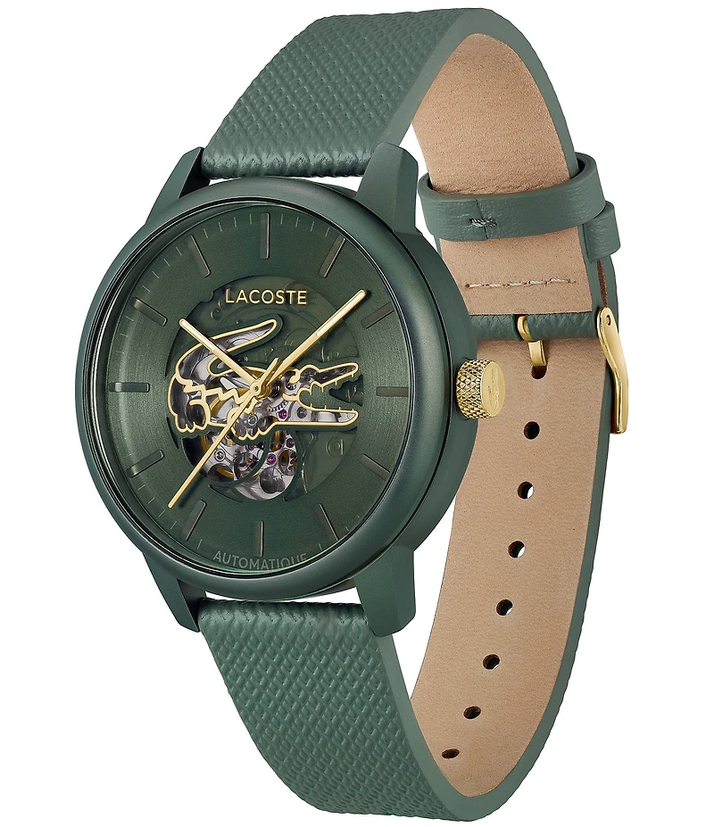 Lacoste Men's 12.12 Automatic Leather Strap Watch