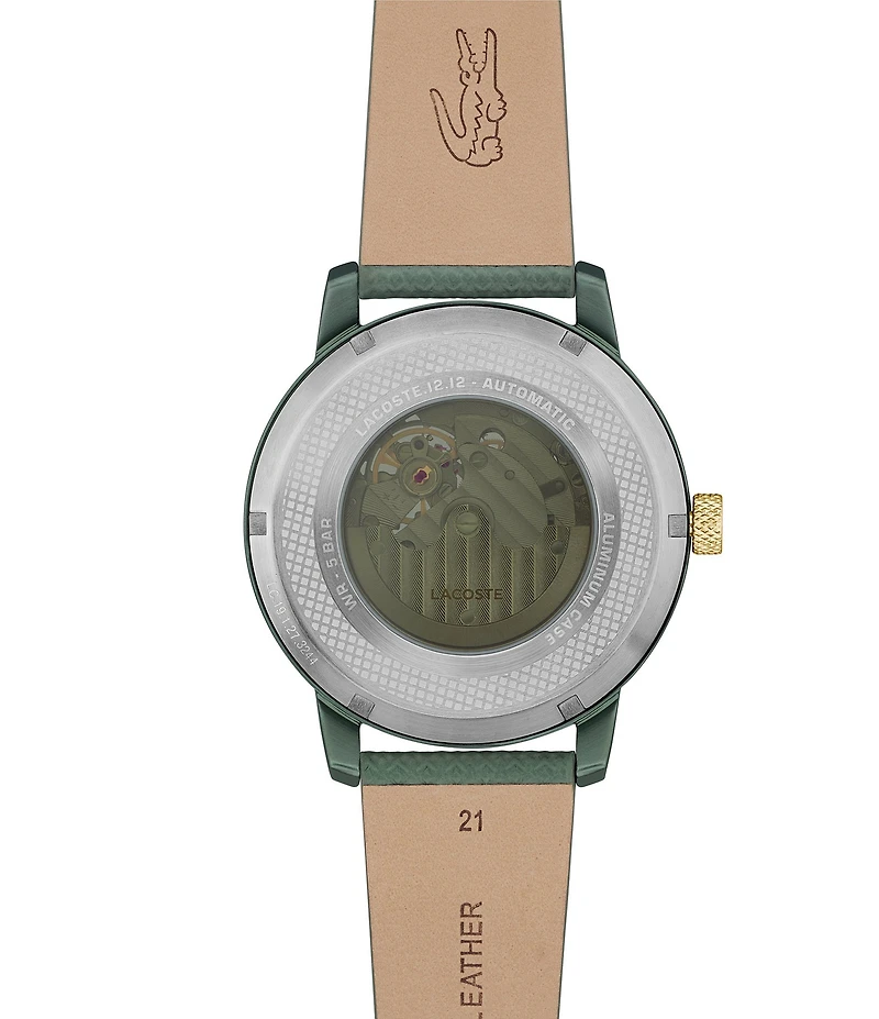 Lacoste Men's 12.12 Automatic Leather Strap Watch