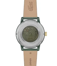 Lacoste Men's 12.12 Automatic Leather Strap Watch
