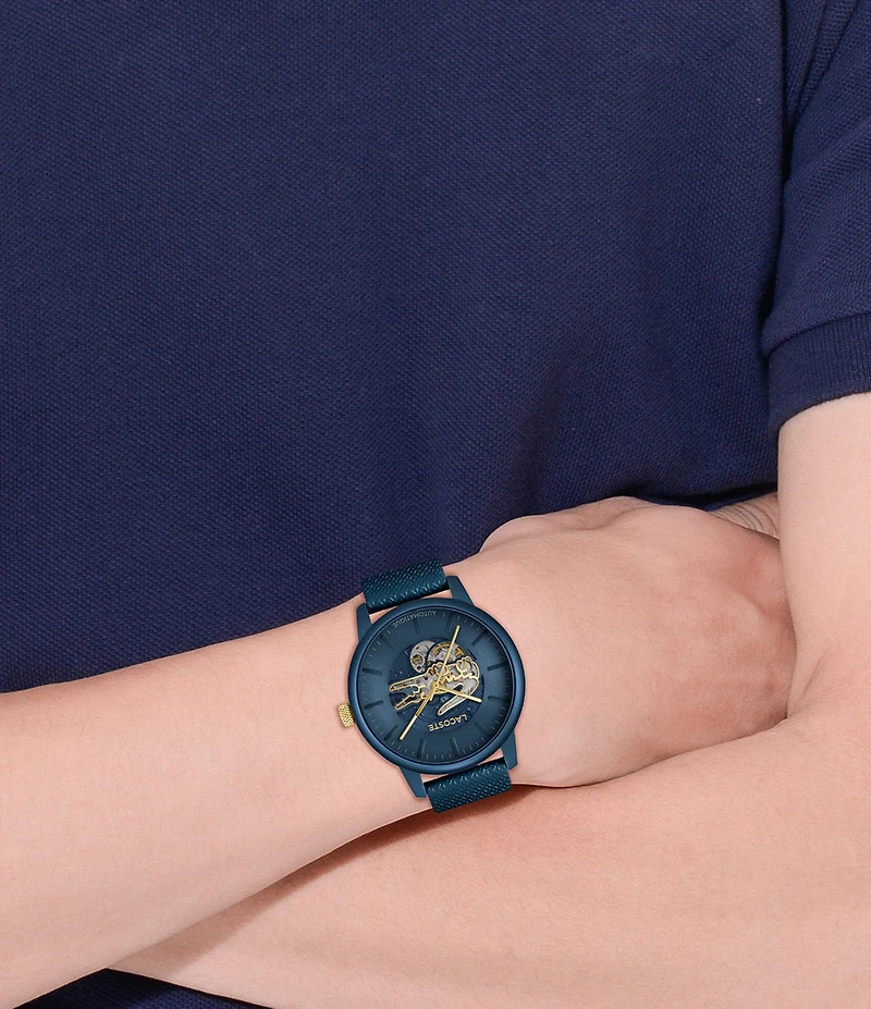 Lacoste Men's 12.12 Automatic Leather Strap Watch