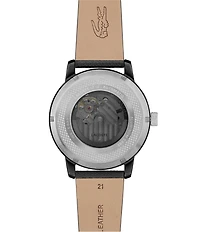 Lacoste Men's 12.12 Automatic Leather Strap Watch