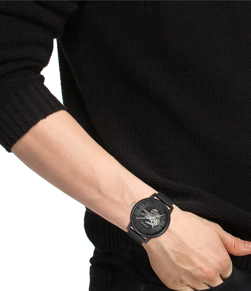 Lacoste Men's 12.12 Automatic Leather Strap Watch