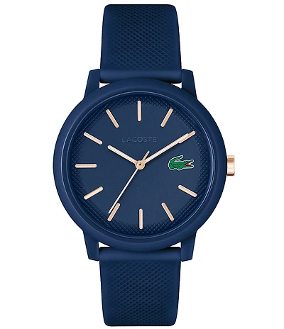 Lacoste Men's 12.12 Quartz Analog Black Textured Silicone Watch