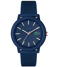 Lacoste Men's 12.12 Quartz Analog Black Textured Silicone Watch