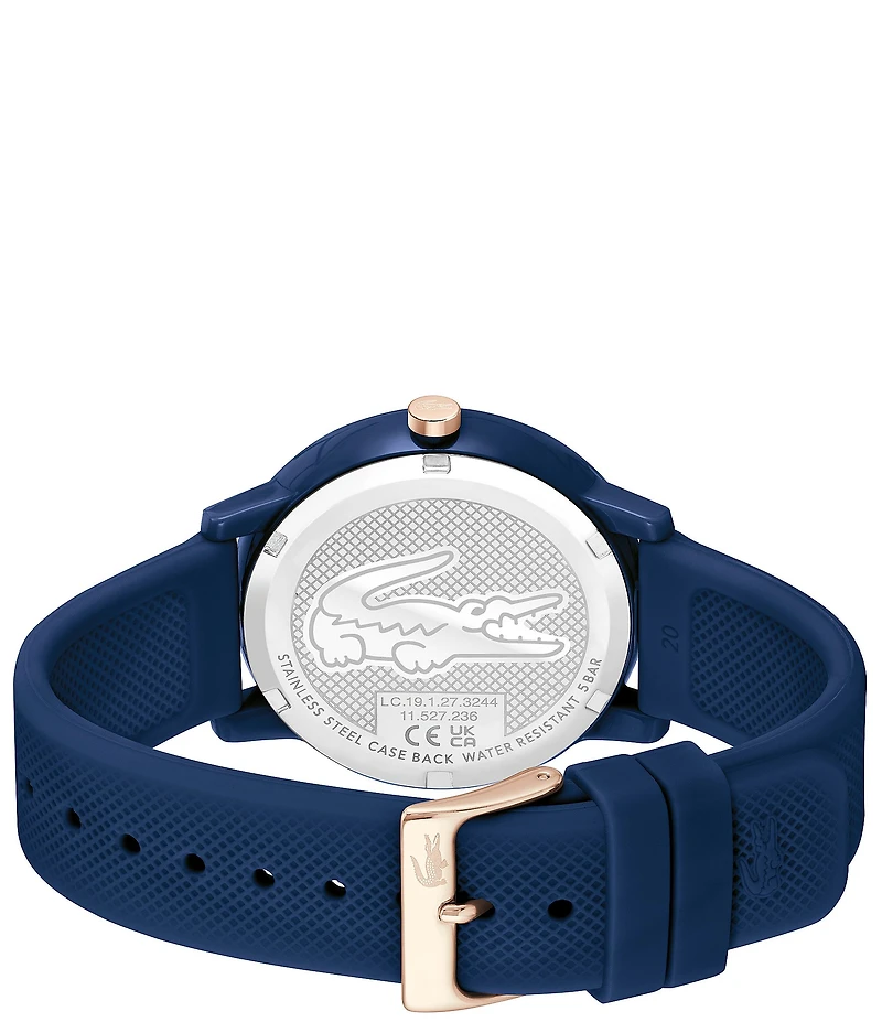 Lacoste Men's 12.12 Quartz Analog Black Textured Silicone Watch