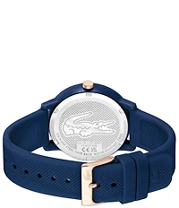 Lacoste Men's 12.12 Quartz Analog Black Textured Silicone Watch