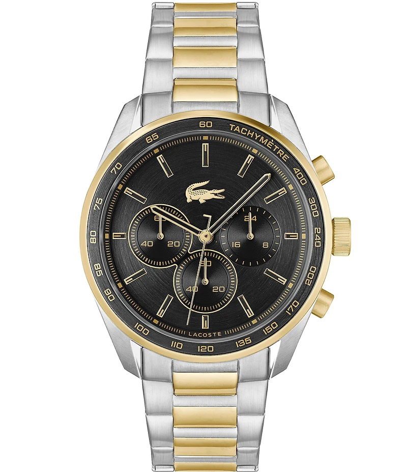 Lacoste Men's 42mm Vancouver Chronograph Two Tone Stainless Steel Bracelet Watch