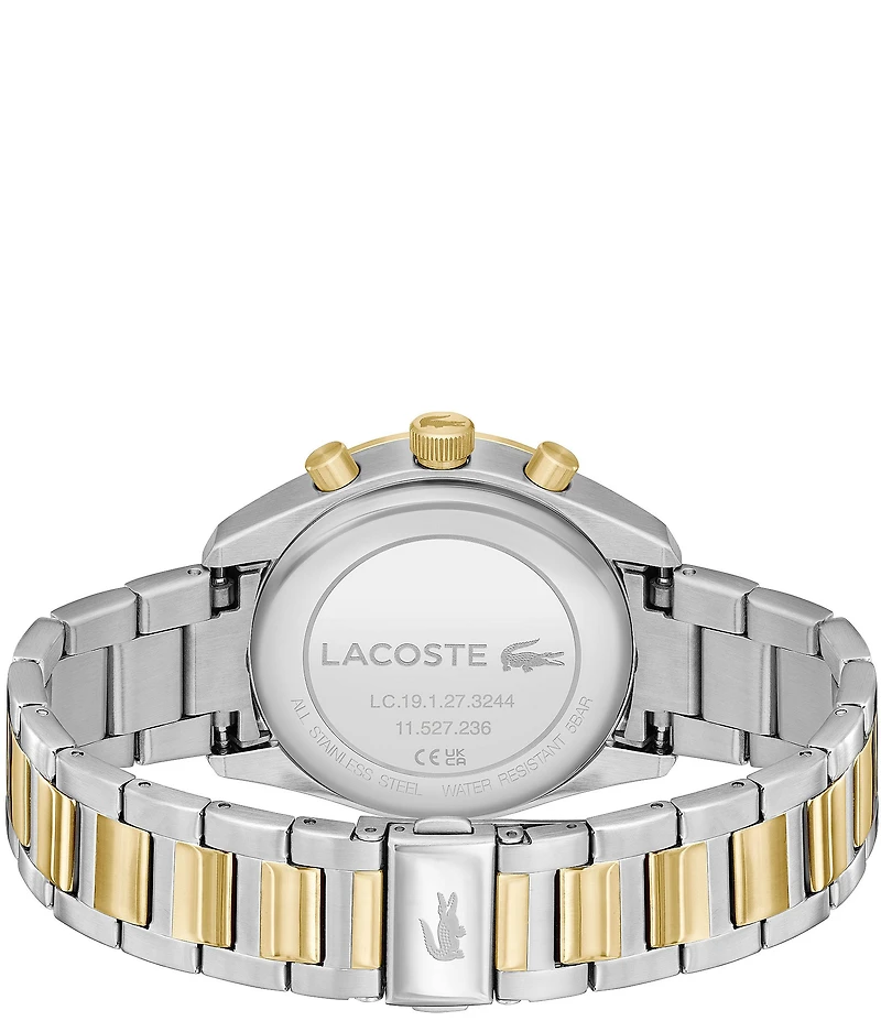 Lacoste Men's 42mm Vancouver Chronograph Two Tone Stainless Steel Bracelet Watch