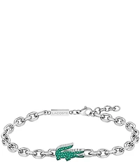 Lacoste Men's Arthor Crystal Crocodile Stainless Steel Line Bracelet