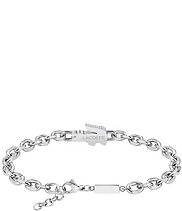 Lacoste Men's Arthor Crystal Crocodile Stainless Steel Line Bracelet