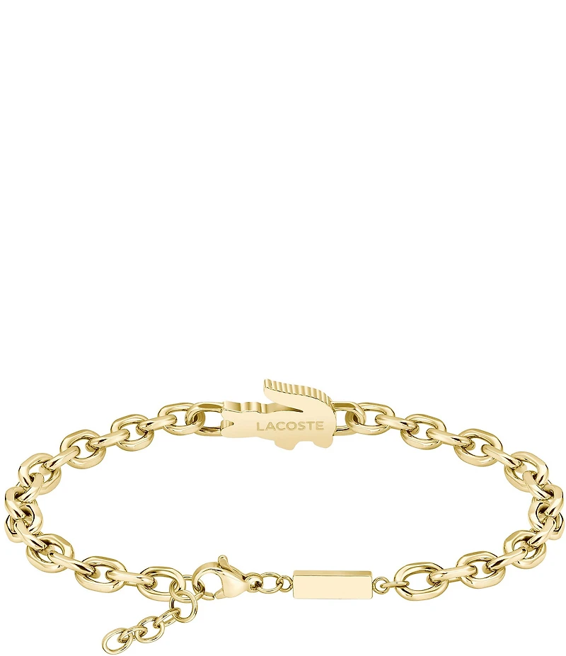 Lacoste Men's Arthor Crystal Crocodile Stainless Steel Line Bracelet