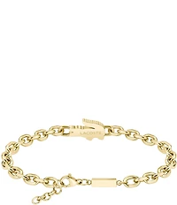 Lacoste Men's Arthor Crystal Crocodile Stainless Steel Line Bracelet