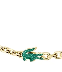 Lacoste Men's Arthor Crystal Crocodile Stainless Steel Line Bracelet