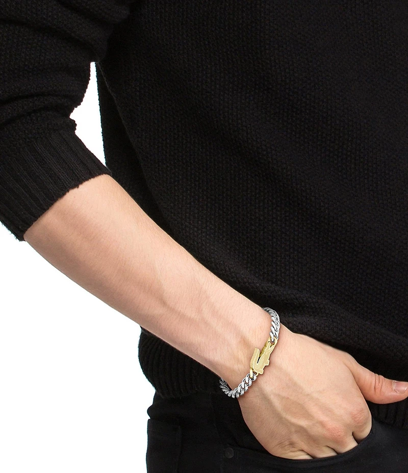 Lacoste Men's Arthor Two Tone Stainless Steel Line Bracelet