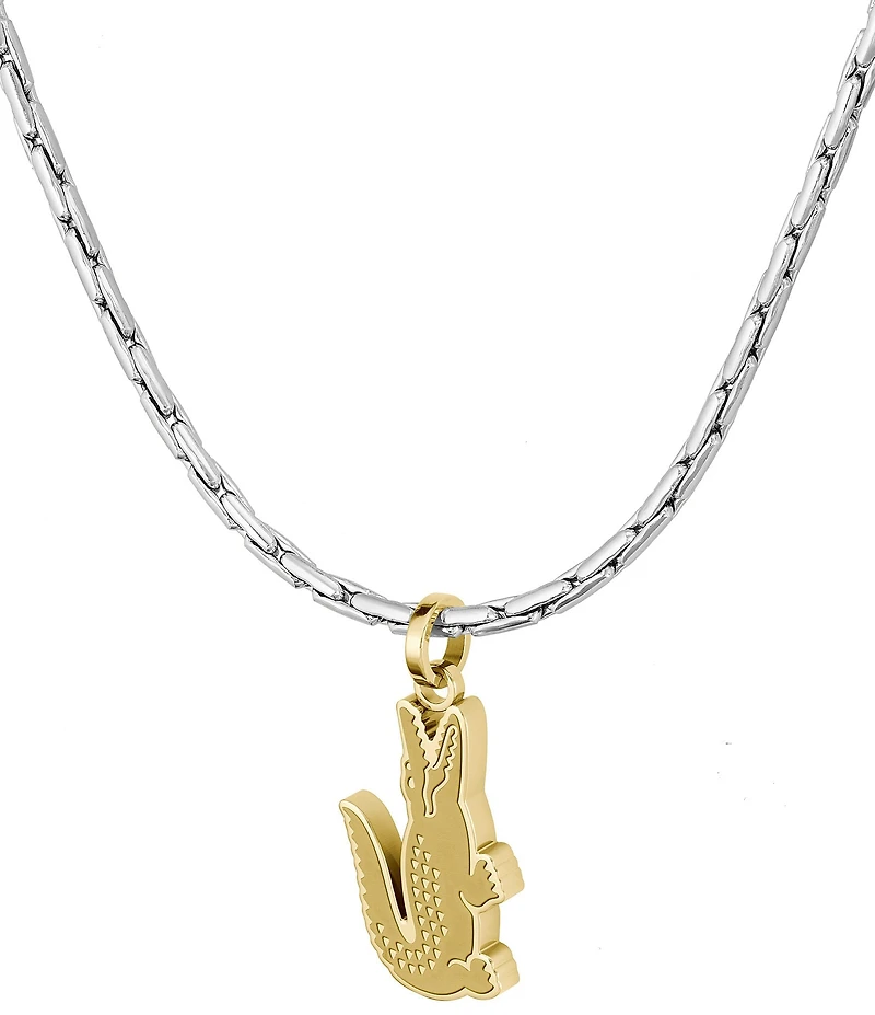 Lacoste Men's Arthor Two Tone Stainless Steel Short Pendant Necklace