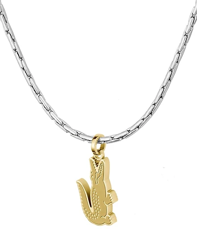 Lacoste Men's Arthor Two Tone Stainless Steel Short Pendant Necklace