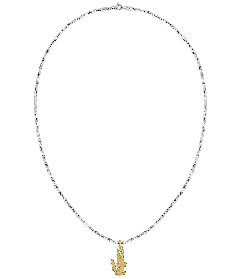 Lacoste Men's Arthor Two Tone Stainless Steel Short Pendant Necklace