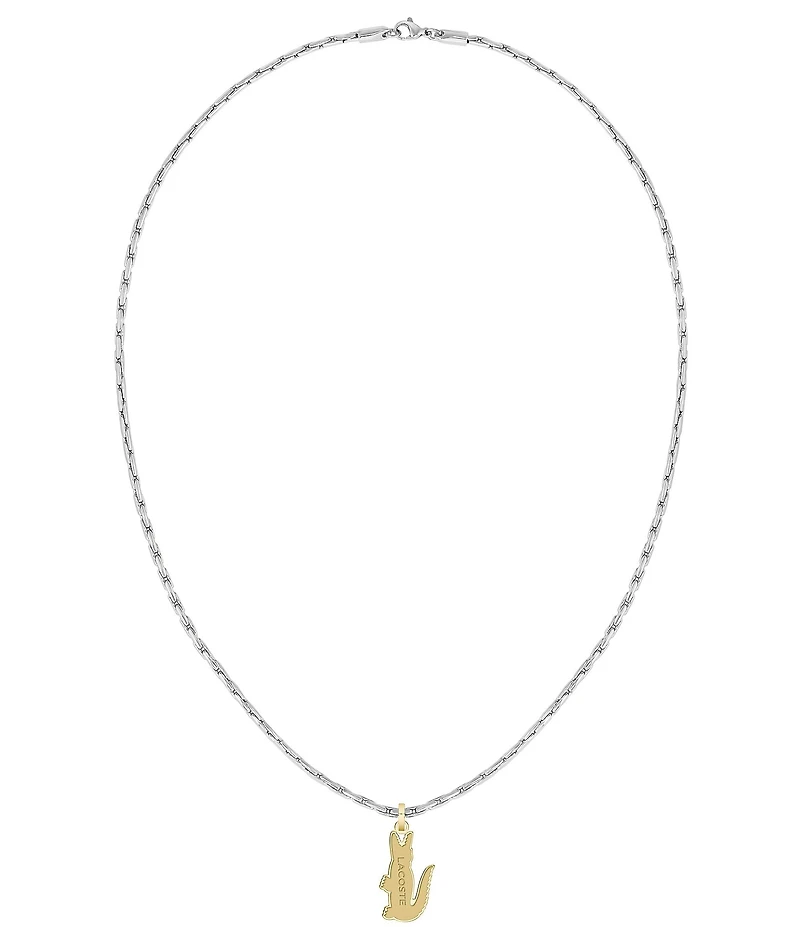 Lacoste Men's Arthor Two Tone Stainless Steel Short Pendant Necklace
