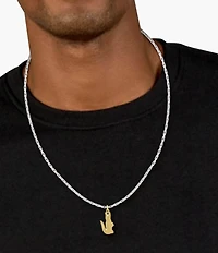 Lacoste Men's Arthor Two Tone Stainless Steel Short Pendant Necklace