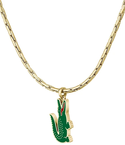 Lacoste Men's Arthor Yellow Gold IP Short Pendant Necklace