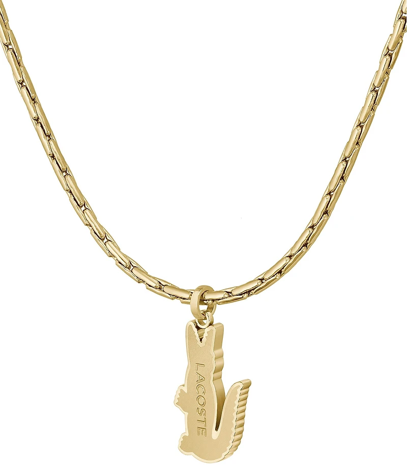 Lacoste Men's Arthor Yellow Gold IP Short Pendant Necklace