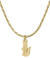 Lacoste Men's Arthor Yellow Gold IP Short Pendant Necklace