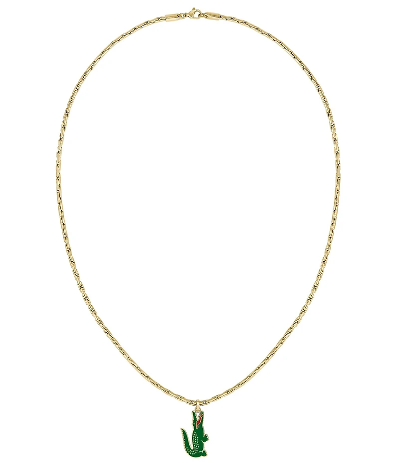 Lacoste Men's Arthor Yellow Gold IP Short Pendant Necklace
