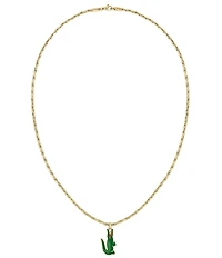 Lacoste Men's Arthor Yellow Gold IP Short Pendant Necklace