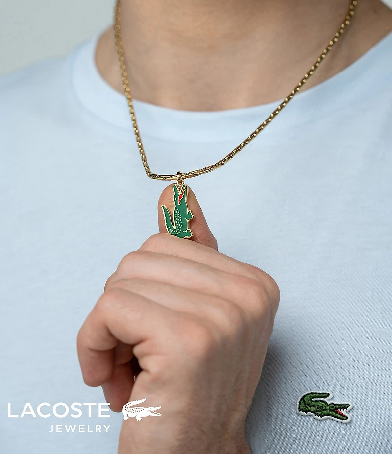 Lacoste Men's Arthor Yellow Gold IP Short Pendant Necklace