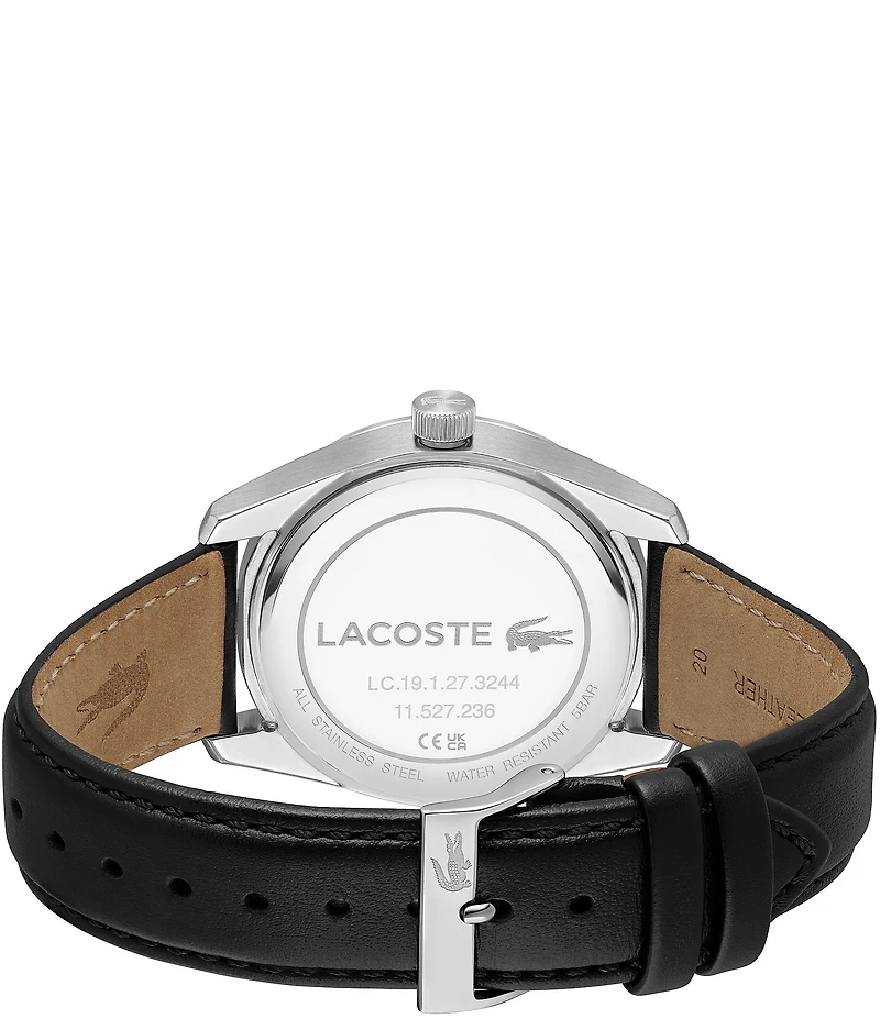 Lacoste Men's Boston Analog Black Leather Strap Watch
