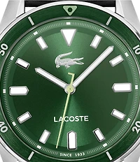 Lacoste Men's Boston Analog Black Leather Strap Watch