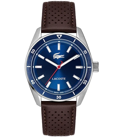 Lacoste Men's Boston Analog Leather Strap Watch