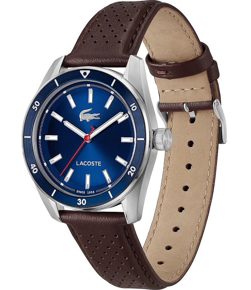 Lacoste Men's Boston Analog Leather Strap Watch