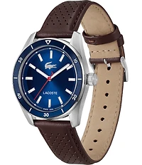 Lacoste Men's Boston Analog Leather Strap Watch
