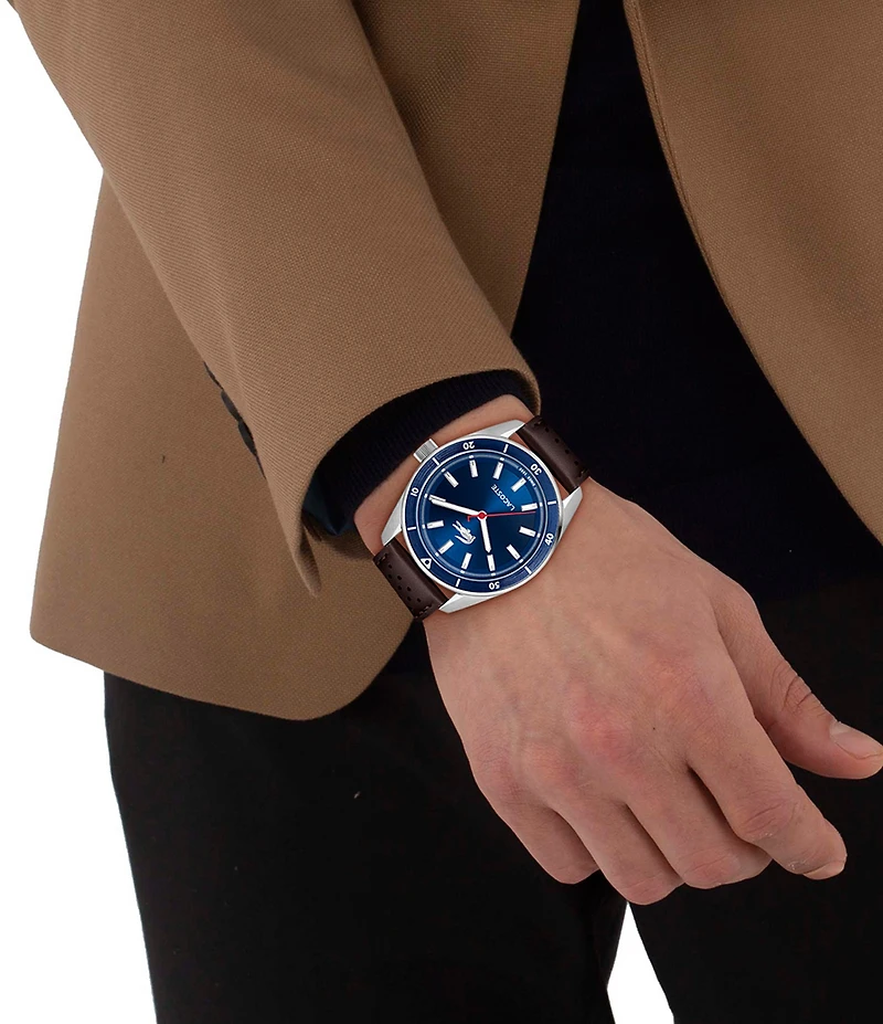 Lacoste Men's Boston Analog Leather Strap Watch