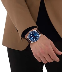 Lacoste Men's Boston Analog Leather Strap Watch