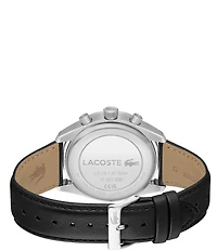 Lacoste Men's Boston Quartz Chronograph Black Leather Strap Watch