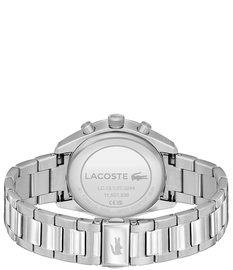 Lacoste Men's Boston Quartz Chronograph Stainless Steel Navy Dial Bracelet Watch